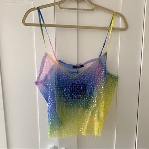 Zara Sequin Ombré Rainbow Tank